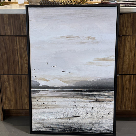 Birds Over Ocean Painting