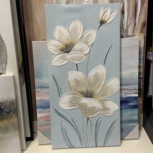 White Blue Flower Painting