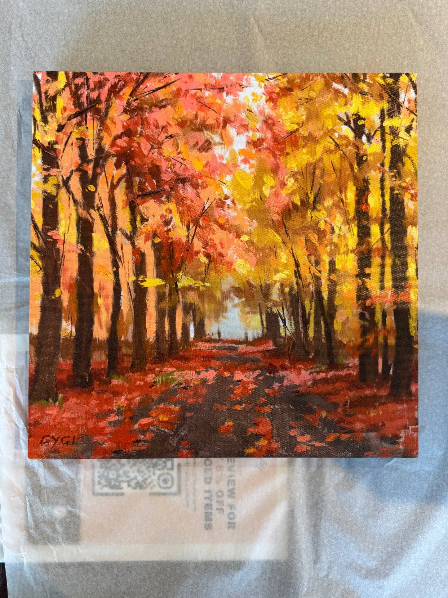 Falling Autumn Leafs Painting