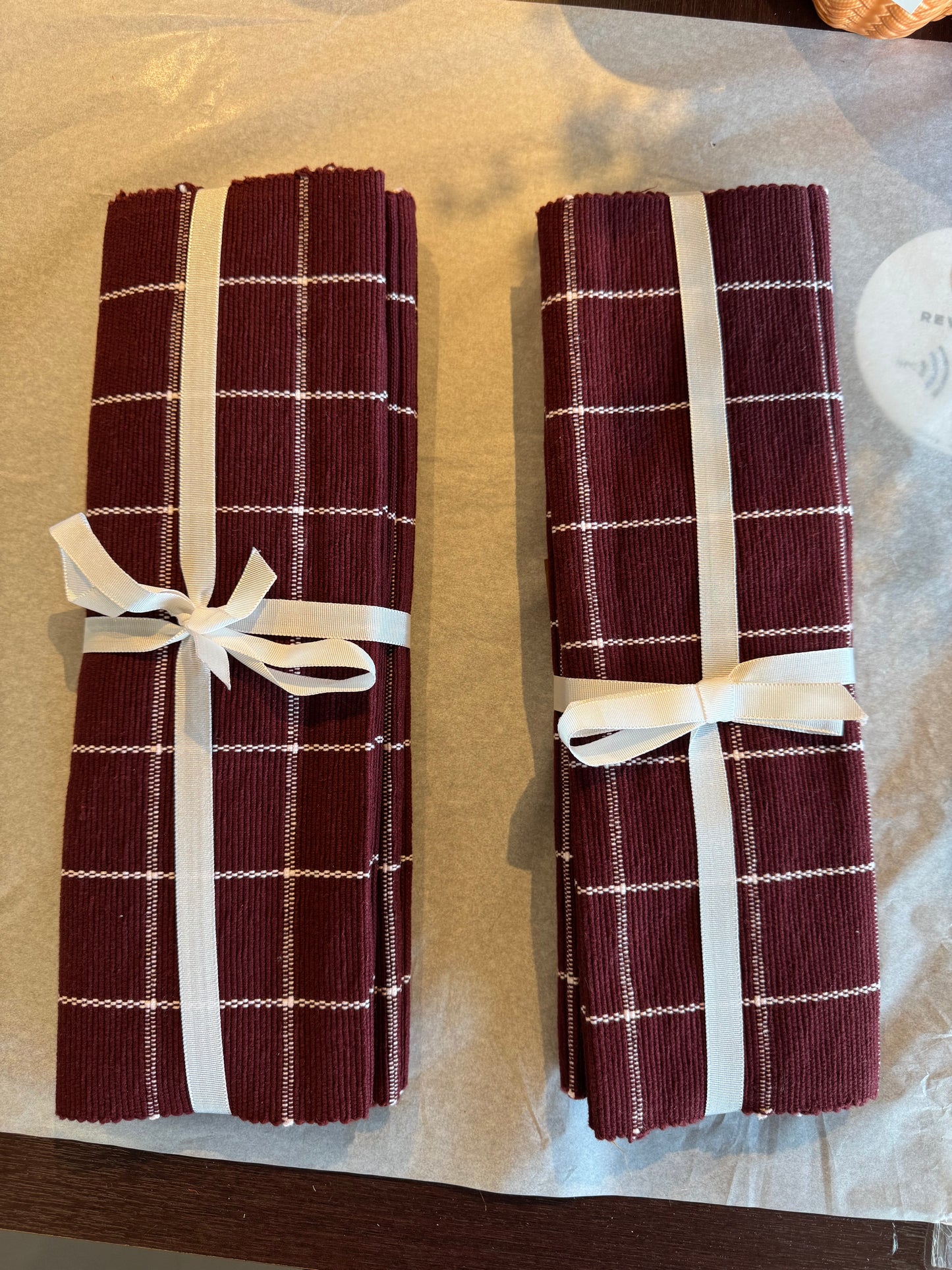 Burgundy Plaid Placemats