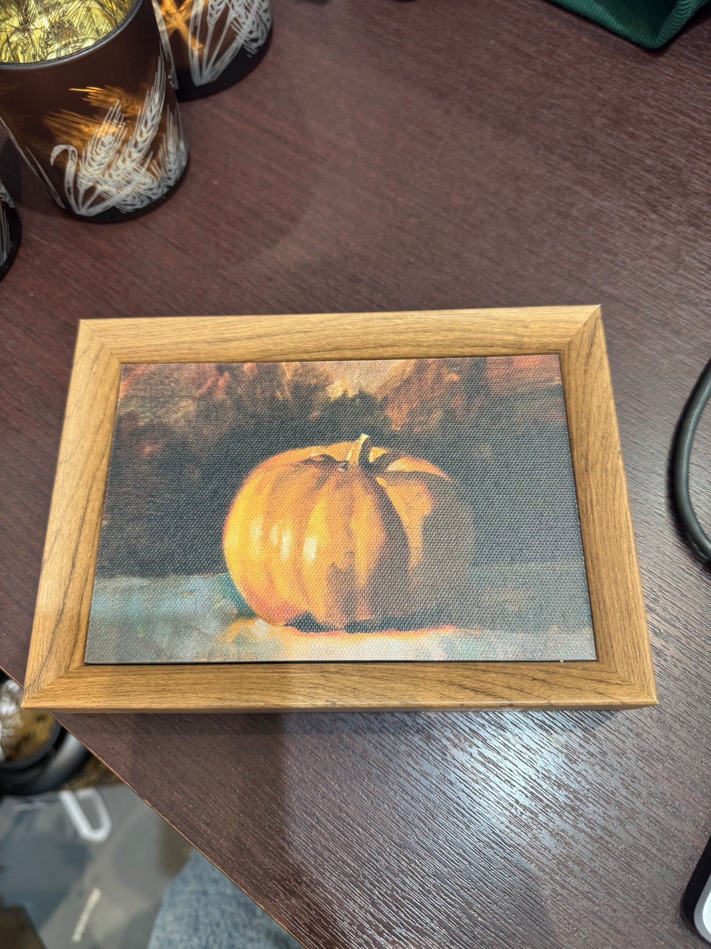 Pumpkin Wall Art Wood Framed