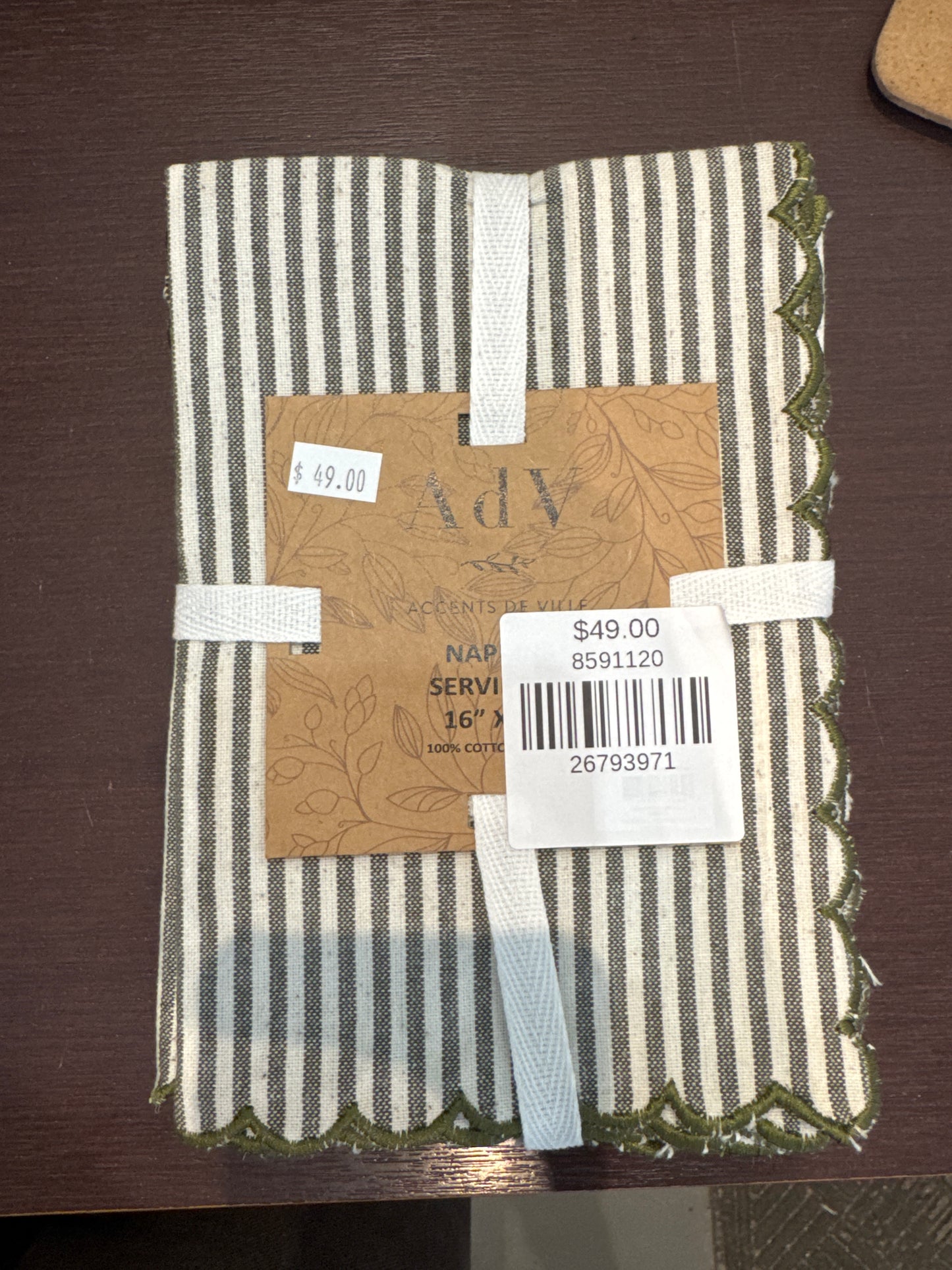 Napkins 100% Cotton Artichoke Green