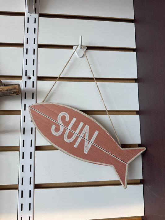 SUN Wooden Fish Sign
