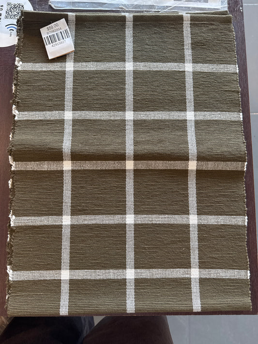 Table Runner Sage Green/White