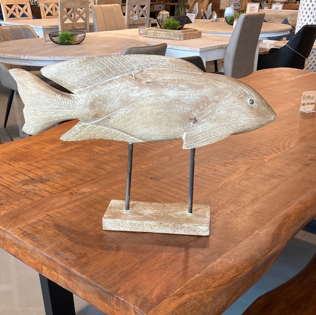 Large Distressed White Fish on Stand