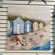 Beach Cabanas Oil Painting