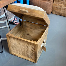 Load image into Gallery viewer, Sawana Mango Wood  Pouf Trunk Box
