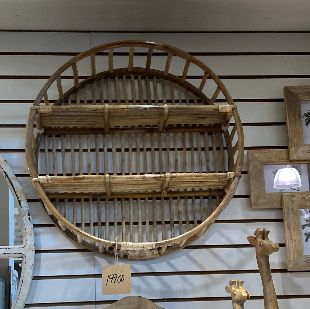 Sawana Round Rattan Hanging Shelf