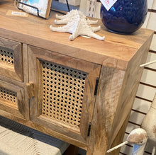 Load image into Gallery viewer, Anna mango wood cane console table
