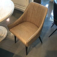 Integrated armrests Taupe dining chair (set of two)
