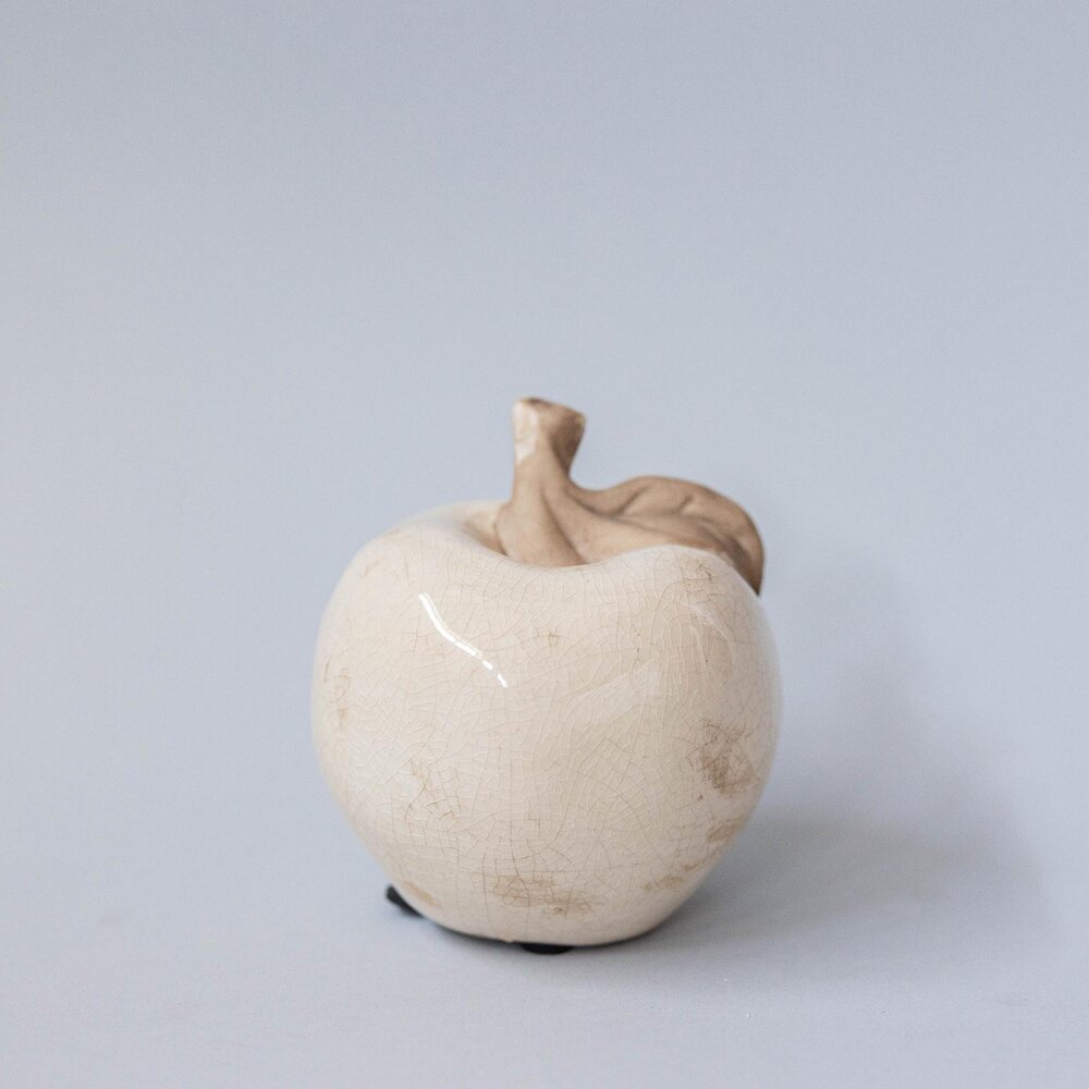 Decorative Cream Ceramic Apple