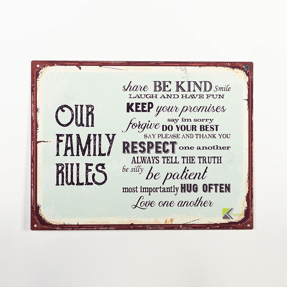 Our Family Rules decorative Wall Plaque