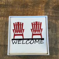 Welcome Chair Ceramic Coasters (Set of 4)