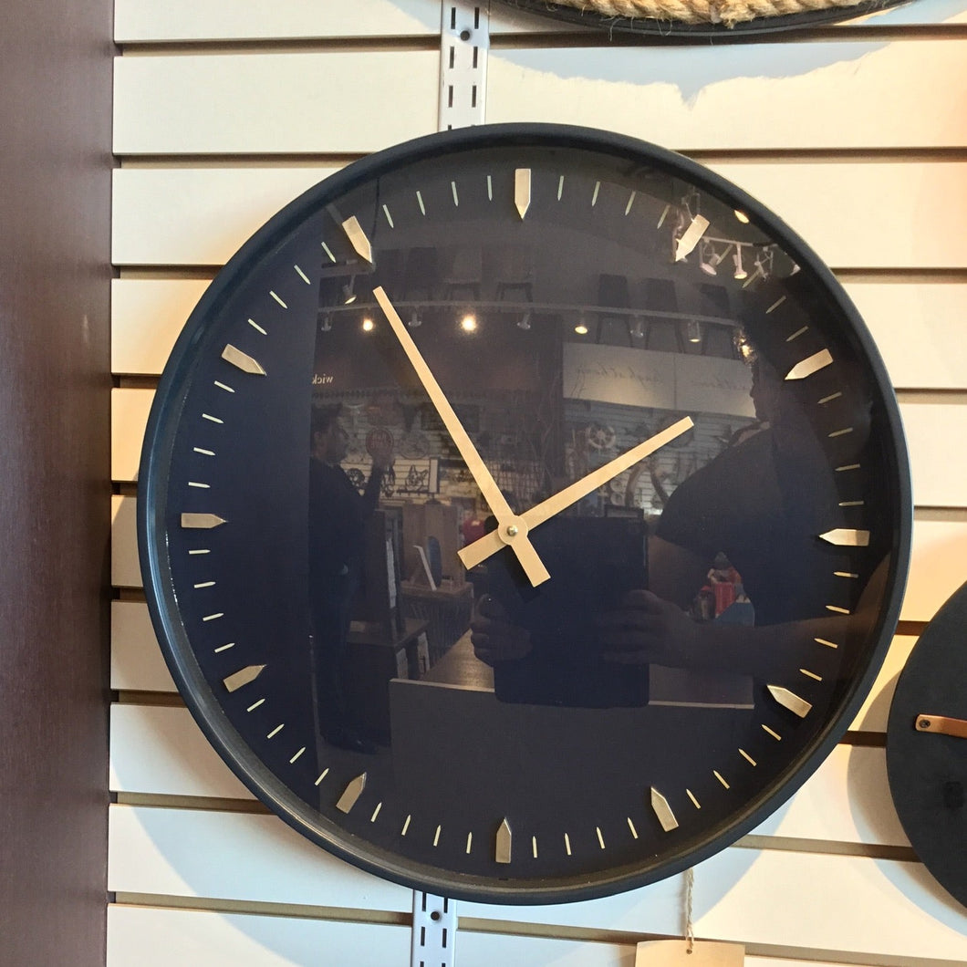 Navy Blue Round Clock