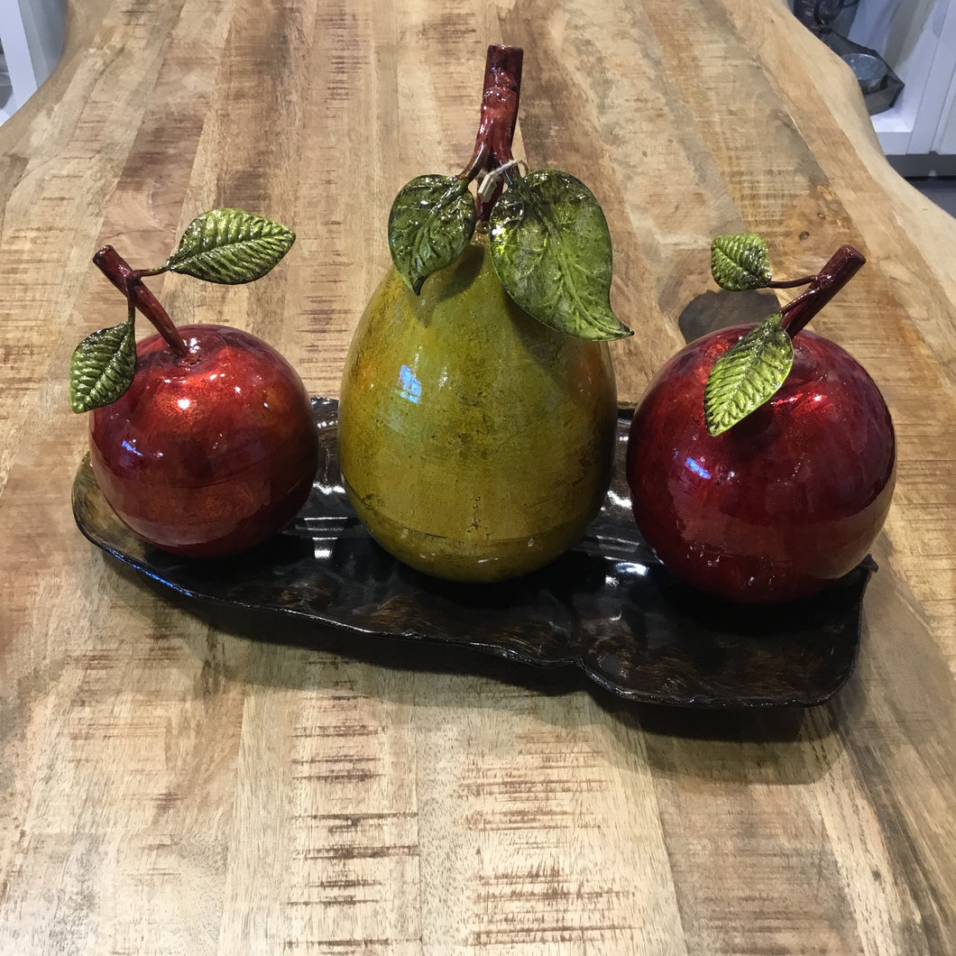 Decorative Metal Fruit on a platter