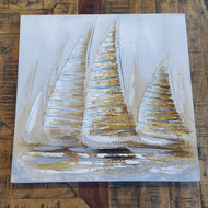 Heavenly Sail Boats, Oil Painting on Canvas