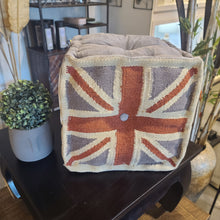 Load image into Gallery viewer, Union jack canvas pouf
