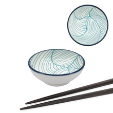 Load image into Gallery viewer, Teal Linear Leaf Kaze Porcelain 3 inch Diameter Sauce Dish

