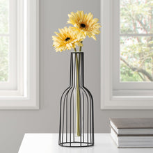 Load image into Gallery viewer, Tall Black Wire Bottle Shape Pendant Hanging Tube Vase

