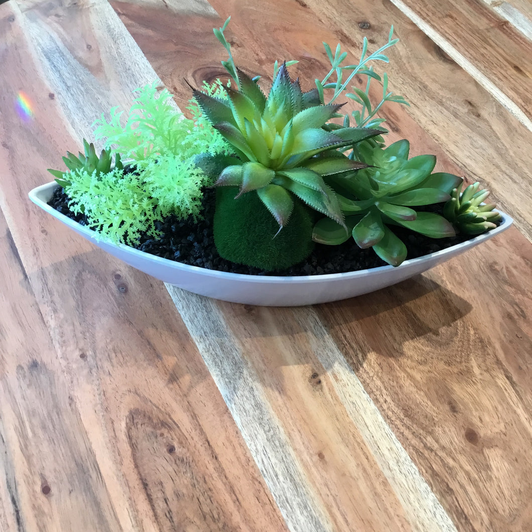 Artificial Green Succulent plate