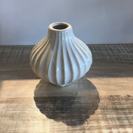 Anna Short Gourd Reactive White Glaze Ceramic Vase