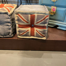 Load image into Gallery viewer, Union jack canvas pouf

