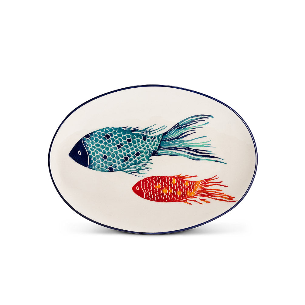 Fish Print Medium Oval Platter