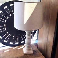 Tall White Wash Candlestick Table lamp