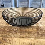 Linear Rib Black Metal Decorative Bowl