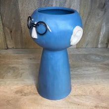 Load image into Gallery viewer, Tall Blue Flower Vase with glasses
