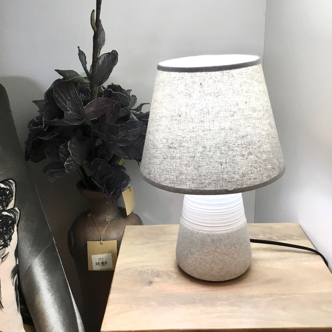 Gray & White Porcelain Lamp