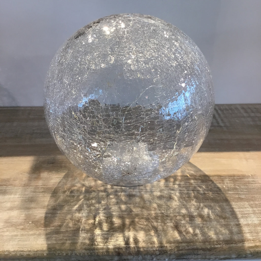 LED Sphere 8 inch Crackle Glass Decor Light