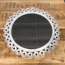 Load image into Gallery viewer, Nelly white brass round wall mirror
