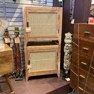 Sarah Cane and Acacia wood nightstand