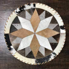 Load image into Gallery viewer, Cowhide 19 16 point placemat - center piece

