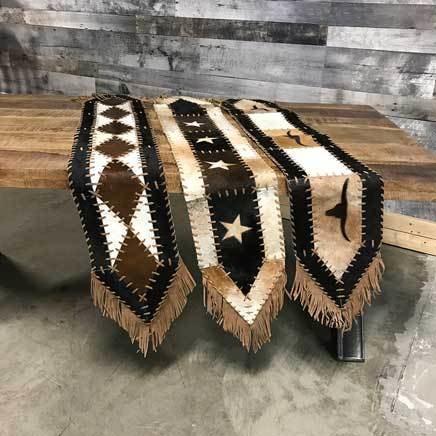 Western Narrow cowhide table runner