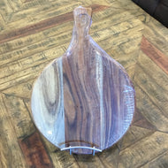 Round Acacia Wood Cutting Board with Handle for Cheese, Charcuterie, and Pizza