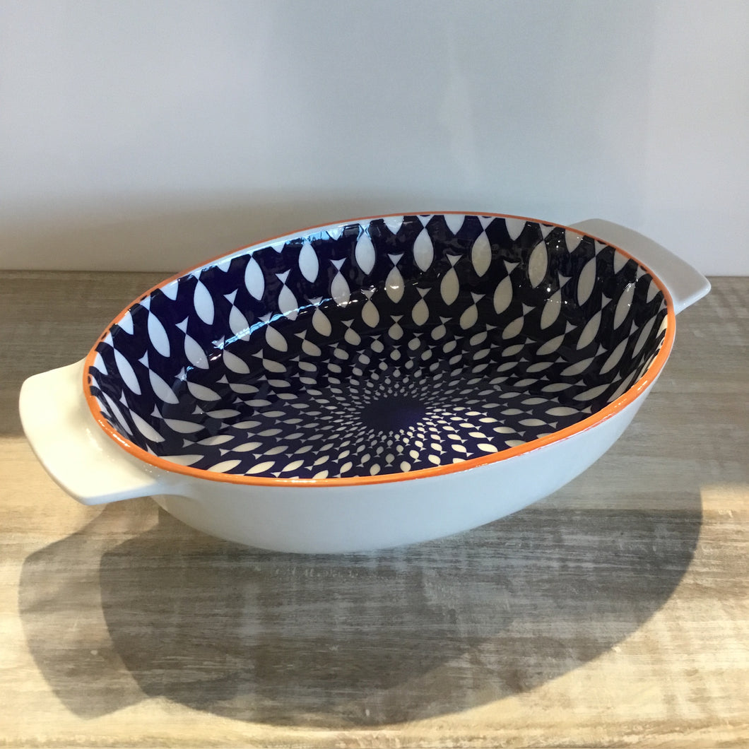 Fish Kaze Porcelain 12.75L inch Oval Serving Dish