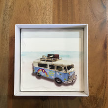 Load image into Gallery viewer, VW Buses at the Beach Ceramic Coasters (Set of 4)
