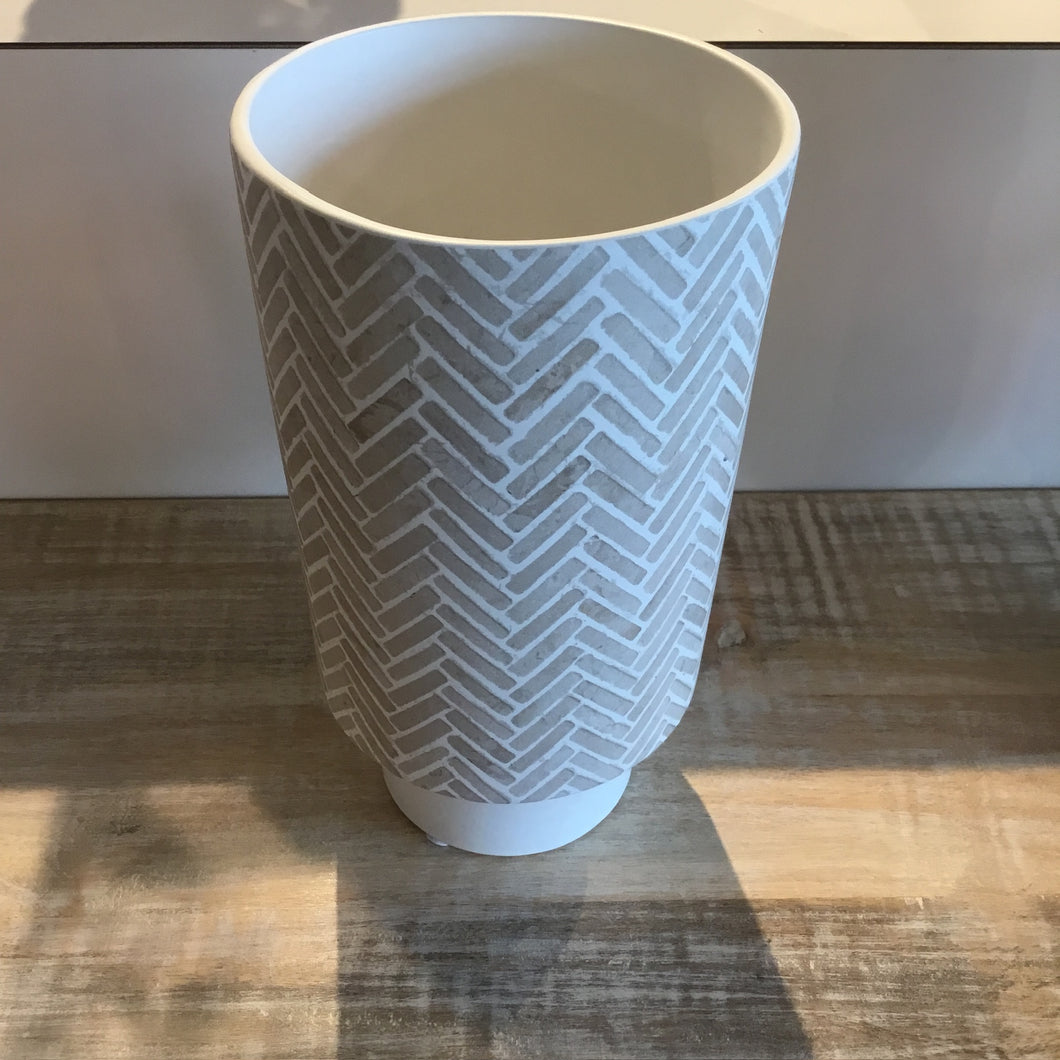 Bergen Herringbone Ceramic Taper Vase