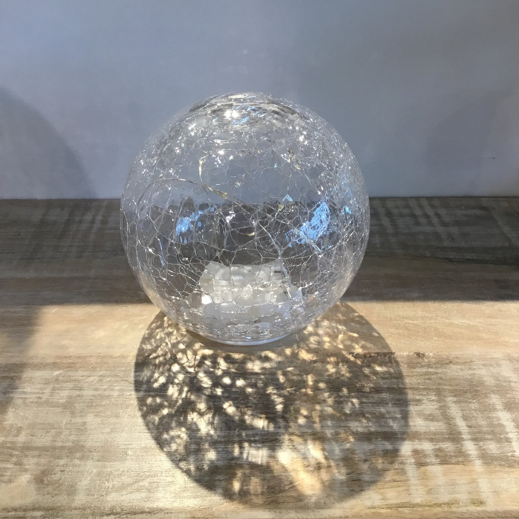 LED Sphere 6 inch Crackle Glass Decor Light