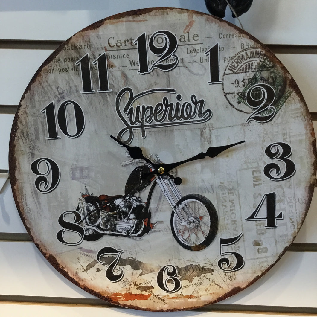 Superior Motorcycle Wall Clock