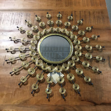 Load image into Gallery viewer, Oceano brass round wall mirror
