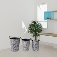 Tall Leaf Patterned Bucket Planter