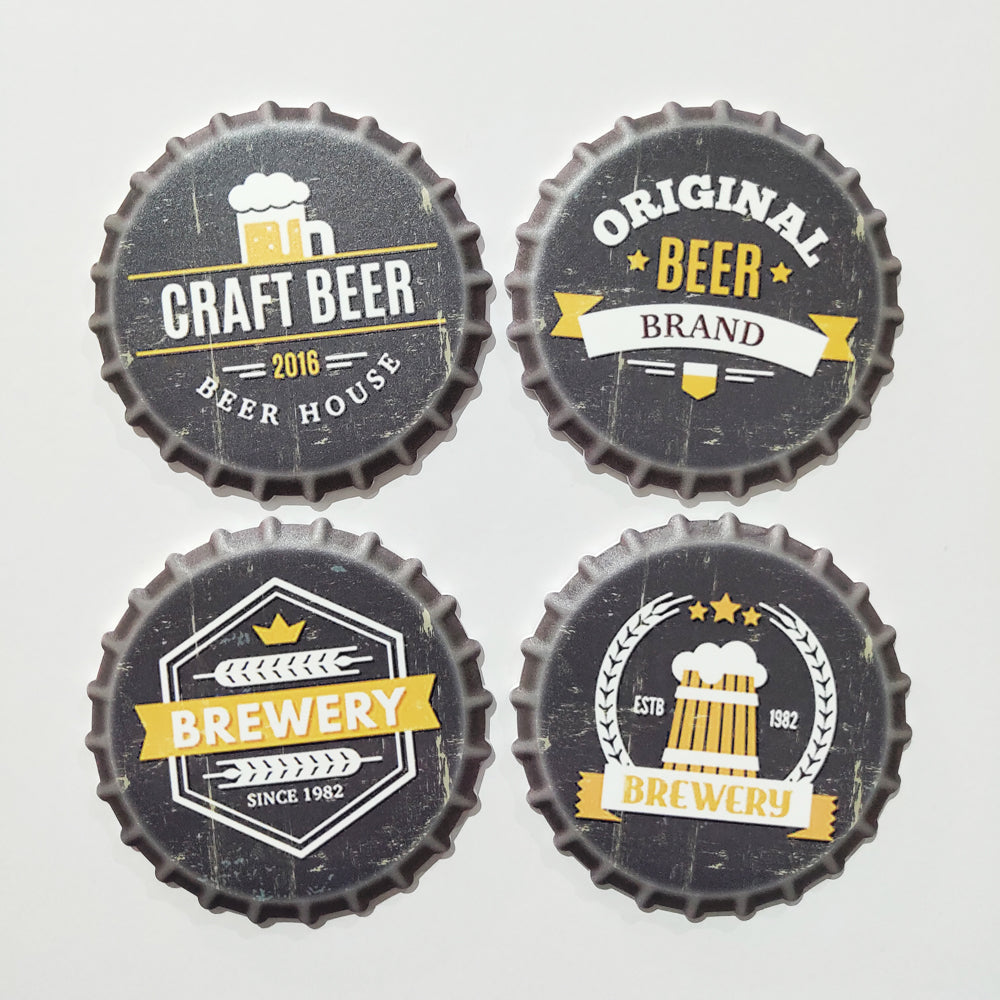 Bottlecap Beer Ceramic Coasters (Set of 4 )