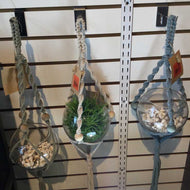 Assorted Hanging Glass Ball Macrame Planter