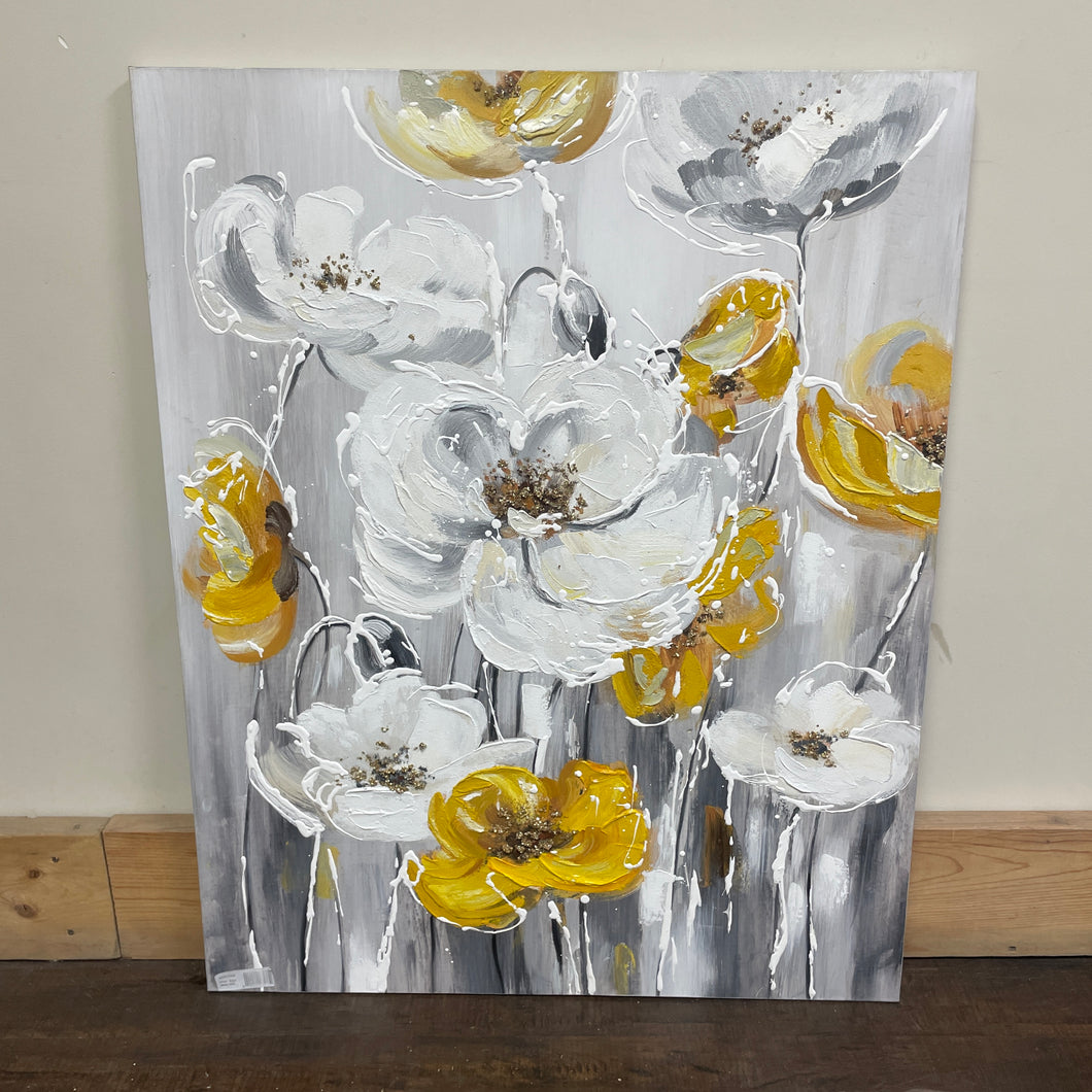 Yellow poppy flower painting