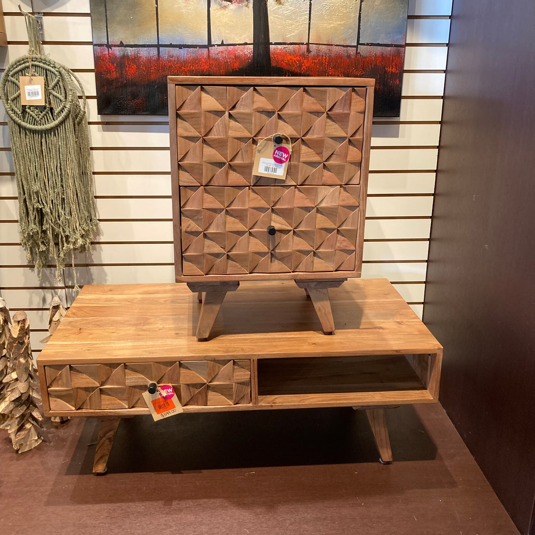 Holos Acacia Wood 2 drawer nightstand