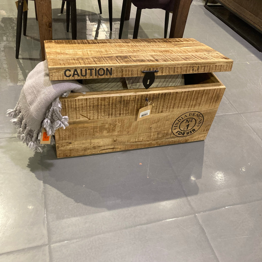 Mango wood storage trunk Wicker Emporium