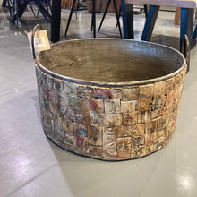 Load image into Gallery viewer, Recycled Wood Mosaic Barrel Planter
